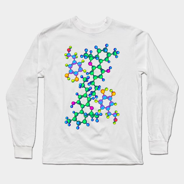 Dopamine & THC Molecules: Ease & Forgetting Long Sleeve T-Shirt by FreyStrandDraws